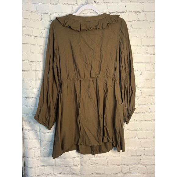 Women's Rebellion Again Button Up Balloon Sleeve Dress. SZ L. - Picture 2 of 4